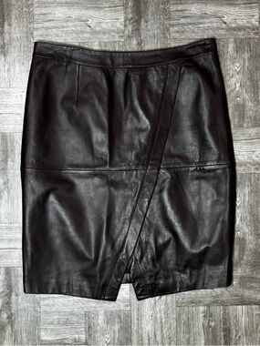 Women’s Halogen Brown Leather Skirt Size 10